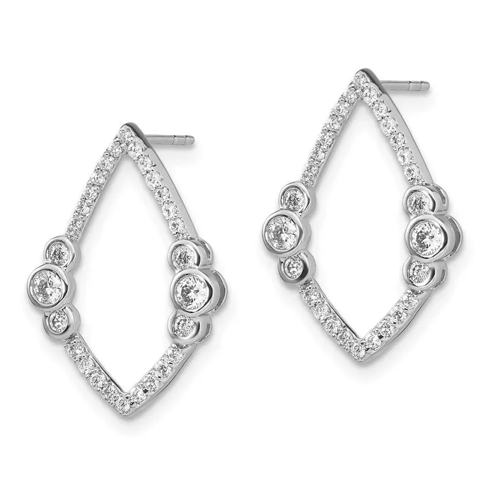 WB Choice Jewelry Earrings 14k White Gold Polished Diamond Bezel Set Teardrop Post EarringsWBCEM6872050WA WB Choice Jewelry Earrings 14k White Gold Polished Diamond Bezel Set Teardrop Post EarringsWBCEM6872050WA