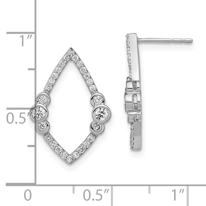 WB Choice Jewelry Earrings 14k White Gold Polished Diamond Bezel Set Teardrop Post EarringsWBCEM6872050WA WB Choice Jewelry Earrings 14k White Gold Polished Diamond Bezel Set Teardrop Post EarringsWBCEM6872050WA