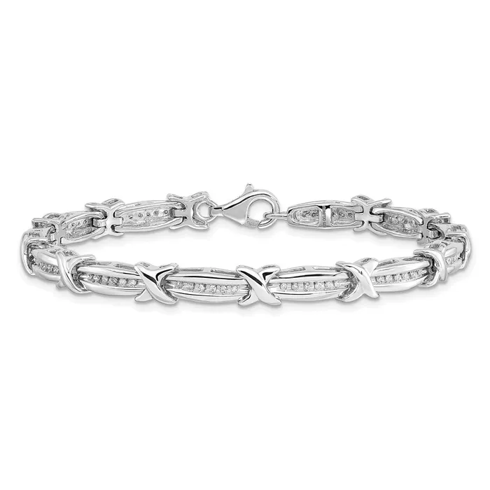 WB Choice Jewelry Sterling Silver Rhodiumplated Diam BraceletWBCQDX1156 Bracelets WB Choice Jewelry Sterling Silver Rhodiumplated Diam BraceletWBCQDX1156 Bracelets