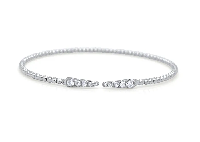 Albert Hern Bracelets Bracelet 18kt White Gold Diamonds Open Cuff
