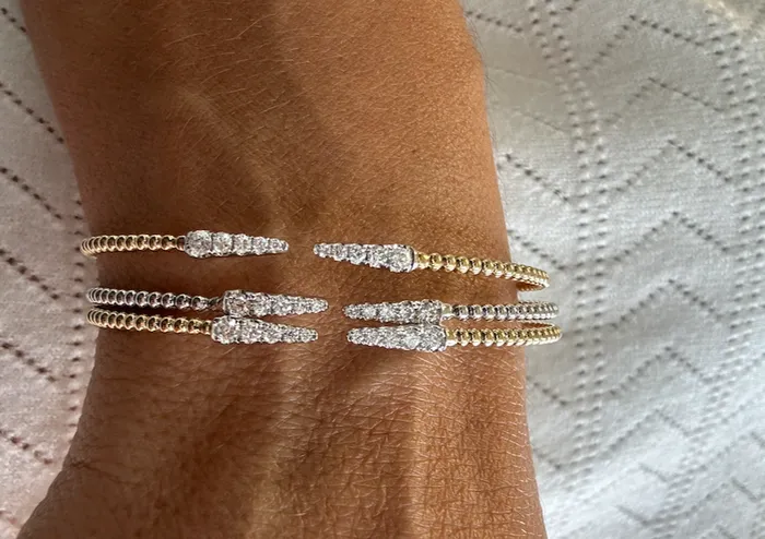 Albert Hern Bracelets Bracelet 18kt White Gold Diamonds Open Cuff
