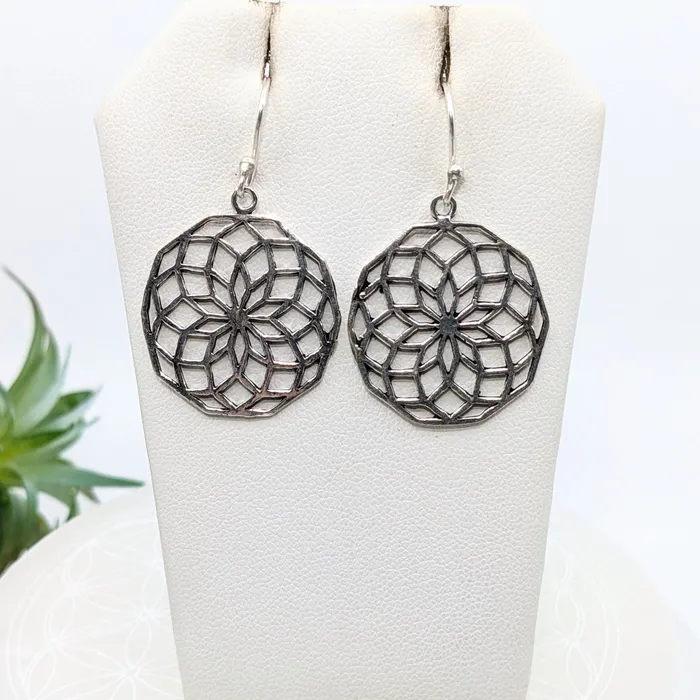 Bliss Crystals Earrings Seed of Life 1 Brass Earrings LV7058