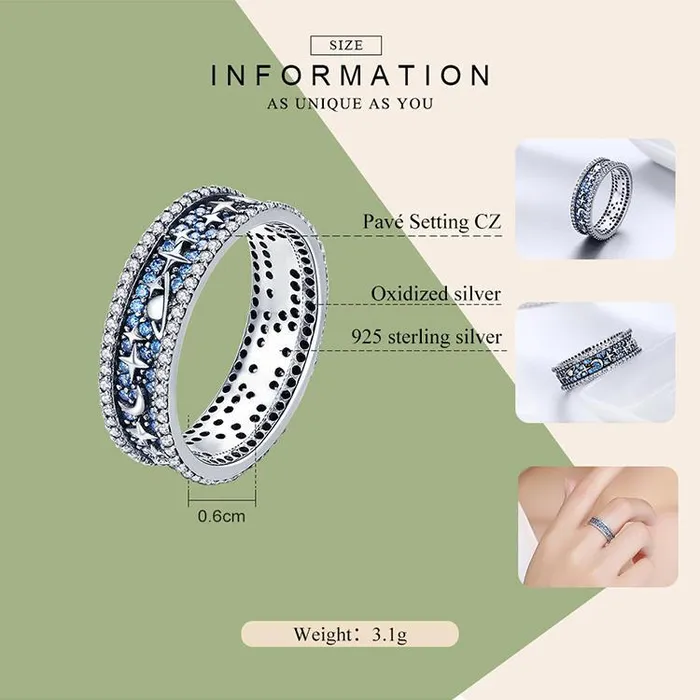 Fairy with Moon Stars Jewelry in Sterling Silver Ring and Necklace AliExpress Rings