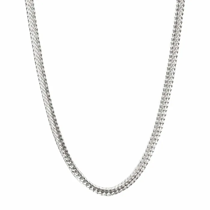 INOX JEWELRY Necklaces Silver Tone Stainless Steel Polished 1mm Square Wheat Chain INOX JEWELRY Necklaces Silver Tone Stainless Steel Polished 1mm Square Wheat Chain