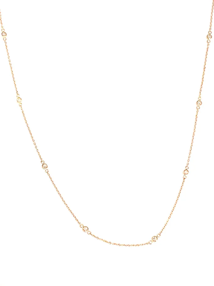 Necklaces Raja Jewels 14k Rose Gold Diamond Station Necklace