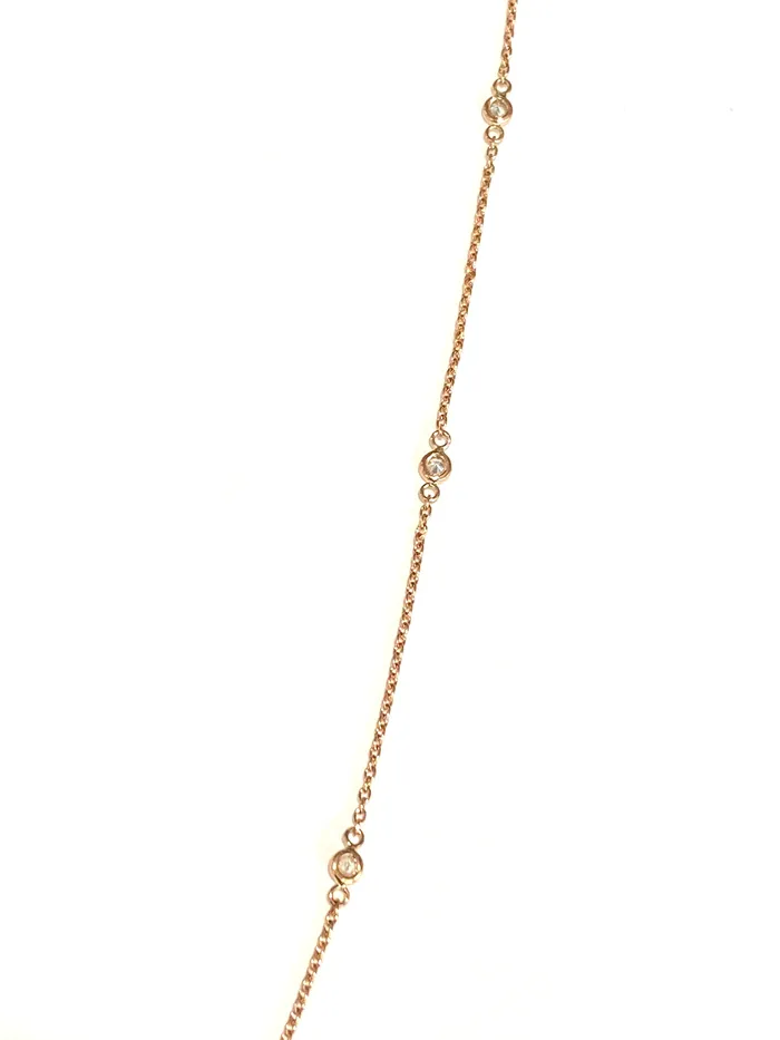 Necklaces Raja Jewels 14k Rose Gold Diamond Station Necklace