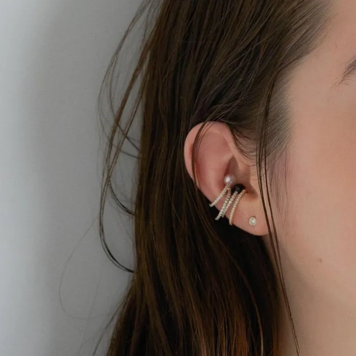 PRMAL Earrings Ball Ear Cuff Onyx PRMAL Earrings Ball Ear Cuff Onyx