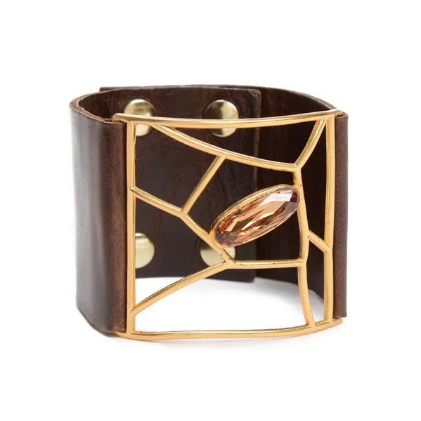 Rebel Designs Inc Bracelets Open Rectangle with Oval Crystal Bracelet