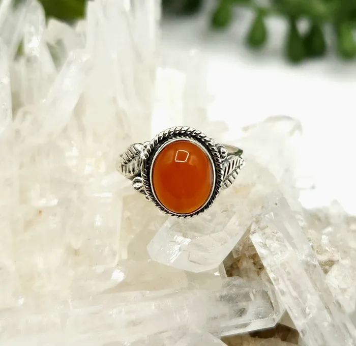 Rings Carnelian SemiPrecious Gemstone Sterling Silver 925 Ring LV4220 Bliss Crystals Rings Carnelian SemiPrecious Gemstone Sterling Silver 925 Ring LV4220 Bliss Crystals