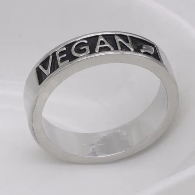 Vegan Stainless Steel Necklace Ring in Silver Gold and Rose Gold Tone Great Gift Great MESSAGE The Pink Pigs Necklaces