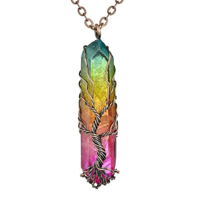 Wild Color Necklaces Tree of Life Crystal Stone Necklace