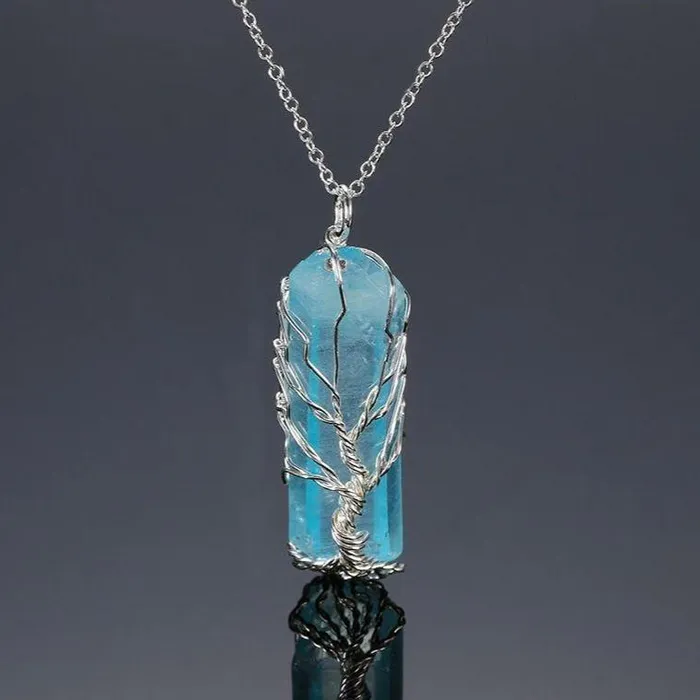 Wild Color Necklaces Tree of Life Crystal Stone Necklace