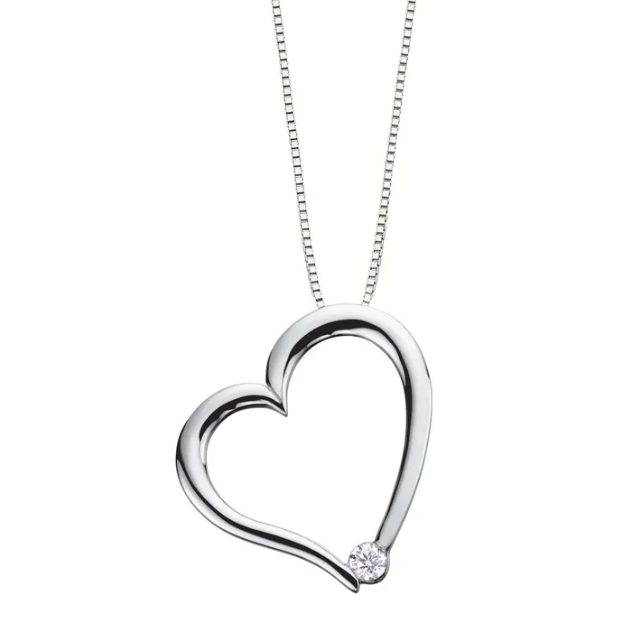 10kt White Gold Solitaire Canadian Diamond Heart Pendant I Am Canadian Necklaces 10kt White Gold Solitaire Canadian Diamond Heart Pendant I Am Canadian Necklaces