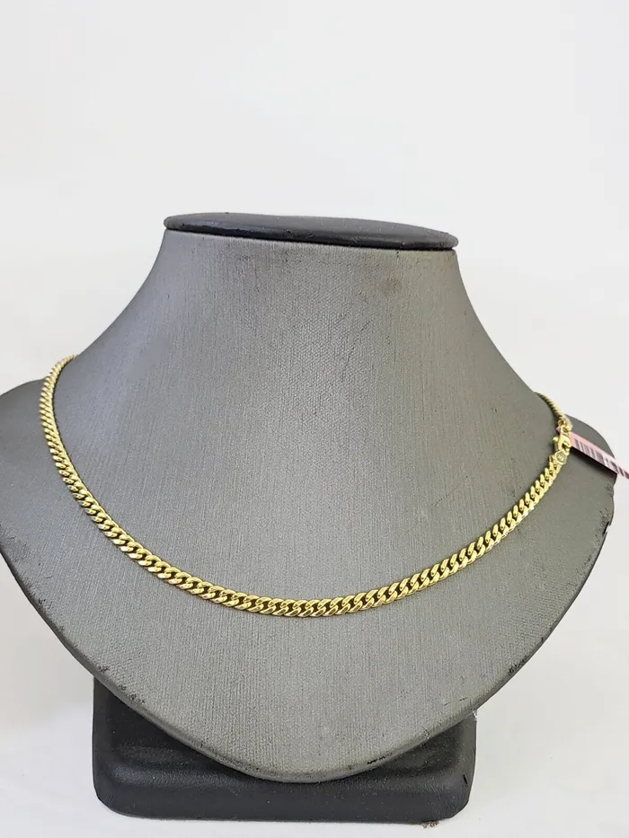 14k Gold Miami Cuban Link Chain Necklace 4mm 18 box Lock REAL 14kt Yellow Gold Gold and Diamond Necklaces 14k Gold Miami Cuban Link Chain Necklace 4mm 18 box Lock REAL 14kt Yellow Gold Gold and Diamond Necklaces