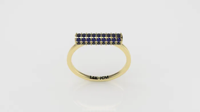 14K Gold Ring with 45 SAPPHIRE Stt Prong Jcm 21 jewelry Rings