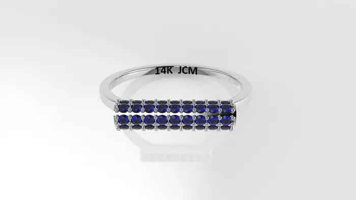 14K Gold Ring with 45 SAPPHIRE Stt Prong Jcm 21 jewelry Rings