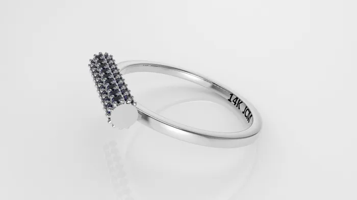 14K Gold Ring with 45 SAPPHIRE Stt Prong Jcm 21 jewelry Rings