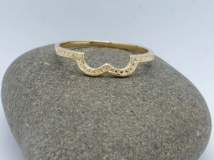 14K HALF HEART RING WITH 3 Diamond JCM DESIGN JEWELRY Rings