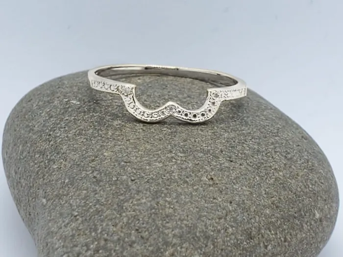 14K HALF HEART RING WITH 3 Diamond JCM DESIGN JEWELRY Rings