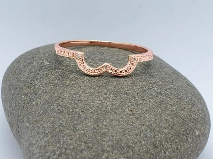 14K HALF HEART RING WITH 3 Diamond JCM DESIGN JEWELRY Rings