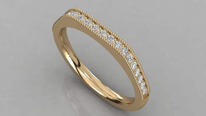 14k Solid Gold Half Eternity Natural Diamond Milgrain Bead Micro Pave Ring Artdeco Style Half Eternity Ring Jalvi Co Rings 14k Solid Gold Half Eternity Natural Diamond Milgrain Bead Micro Pave Ring Artdeco Style Half Eternity Ring Jalvi Co Rings