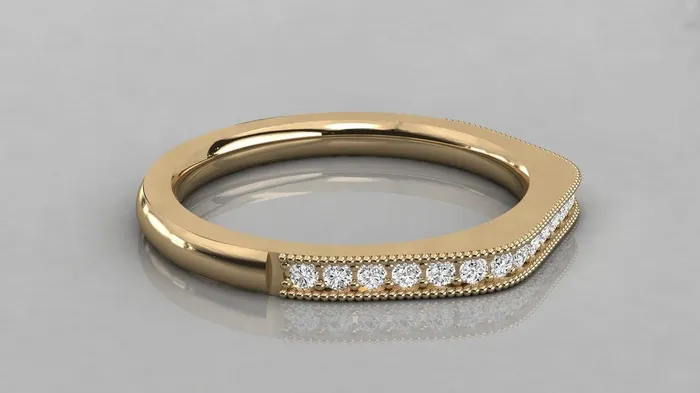 14k Solid Gold Half Eternity Natural Diamond Milgrain Bead Micro Pave Ring Artdeco Style Half Eternity Ring Jalvi Co Rings 14k Solid Gold Half Eternity Natural Diamond Milgrain Bead Micro Pave Ring Artdeco Style Half Eternity Ring Jalvi Co Rings