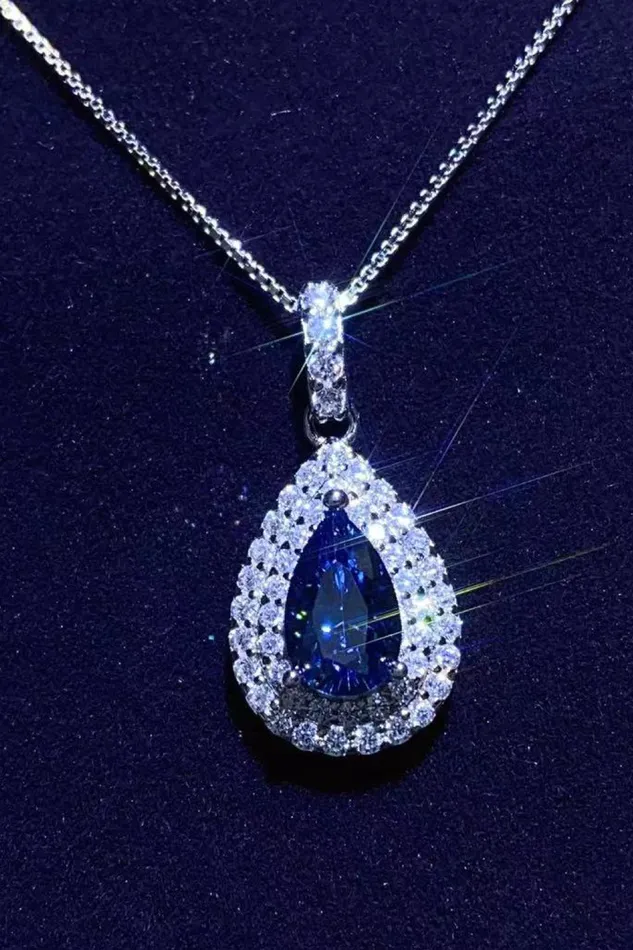 2 Carat Moissanite Teardrop Pendant Necklace Trendsi Necklaces
