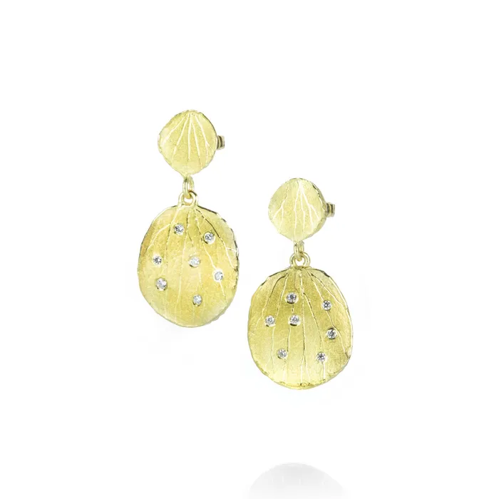 Barbara Heinrich Earrings Double Petal Diamond Earrings