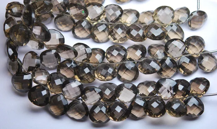 Beads Supplies USA Necklaces 7 Inch Strand Finest QualityMatched Pair 10mm SizeSmoky Quartz Faceted Heart Shaped Briolettes Beads Supplies USA Necklaces 7 Inch Strand Finest QualityMatched Pair 10mm SizeSmoky Quartz Faceted Heart Shaped Briolettes