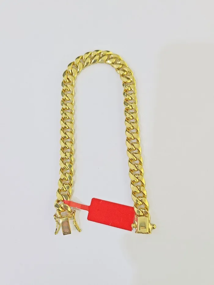 Bracelets globalwatches10 Real 10k Gold Miami Cuban link Bracelet 8mm 8 9 REAL 10kt Yellow Gold Bracelets globalwatches10 Real 10k Gold Miami Cuban link Bracelet 8mm 8 9 REAL 10kt Yellow Gold