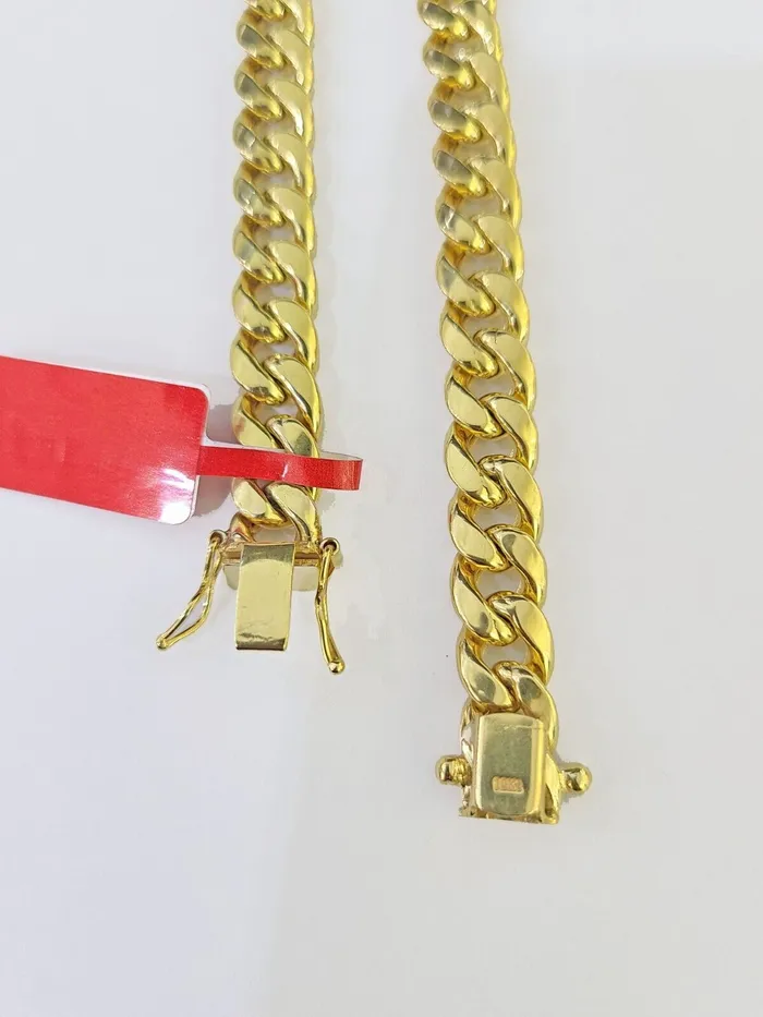 Bracelets globalwatches10 Real 10k Gold Miami Cuban link Bracelet 8mm 8 9 REAL 10kt Yellow Gold