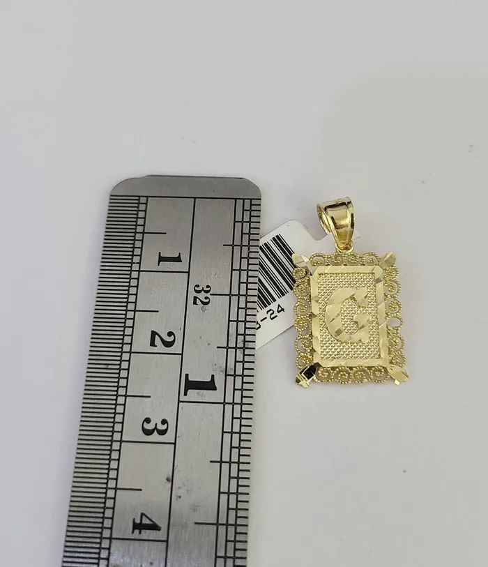Charm Necklaces Globalwatches10 10k Initials Charm Pendant AZ Alphabets Men Women Real Yellow Gold Genuine