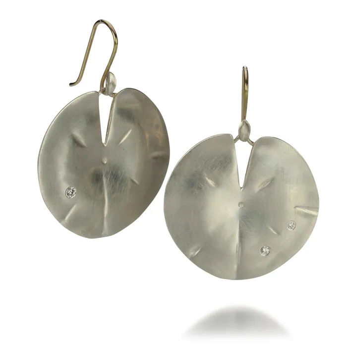 Earrings Large Lily Pad Earrings Annette Ferdinandsen