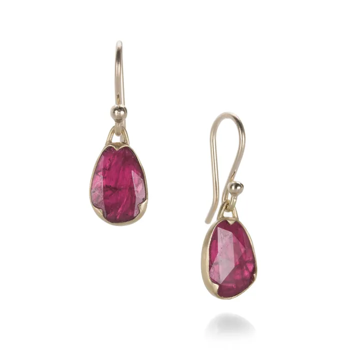 Gabriella Kiss Earrings Rose Cut Ruby Earrings