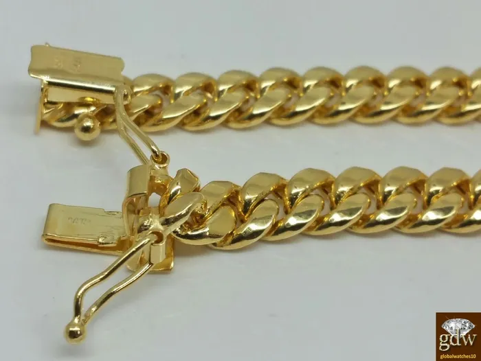 Gold and Diamond Necklaces 14k Gold Chain For Mens 71mm Miami Cuban Chain 22 inch Box Lock Real Gold