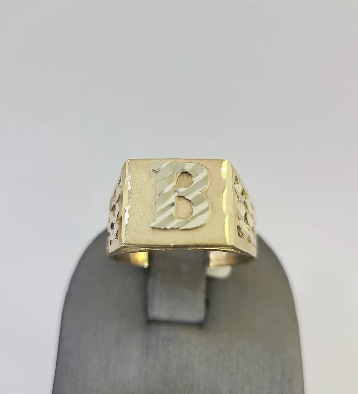 Gold and Diamond Rings Real 10k Initial B Casual Ring Alphabet Yellow Gold 10kt Genuine Gold and Diamond Rings Real 10k Initial B Casual Ring Alphabet Yellow Gold 10kt Genuine