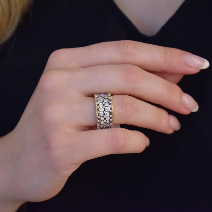 Independent Jewellers Rings 10kt TwoTone Gold 080cttw Diamond Wide Dinner Ring Independent Jewellers Rings 10kt TwoTone Gold 080cttw Diamond Wide Dinner Ring