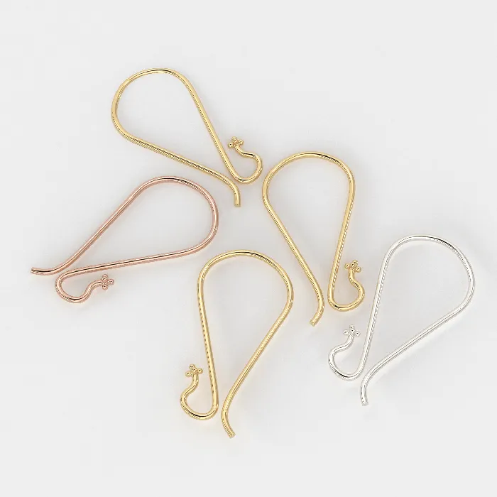 Jalvi Co PreStyled Sets 18k Solid Yellow Gold Earwires With Daisy Ends 1 pair