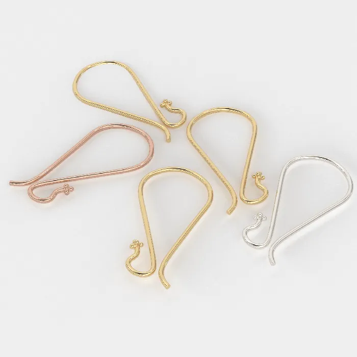 Jalvi Co PreStyled Sets 18k Solid Yellow Gold Earwires With Daisy Ends 1 pair Jalvi Co PreStyled Sets 18k Solid Yellow Gold Earwires With Daisy Ends 1 pair