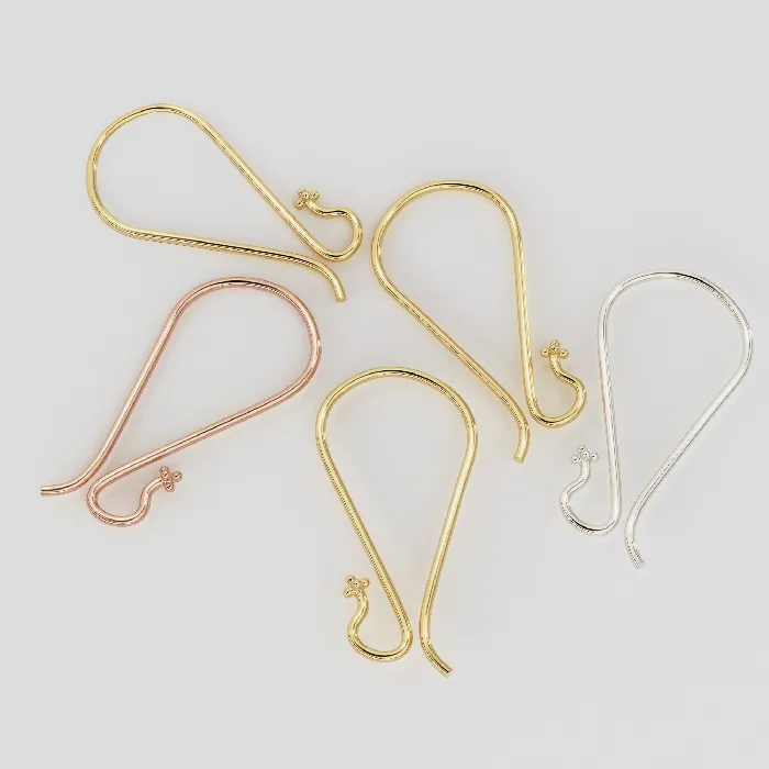 Jalvi Co PreStyled Sets 18k Solid Yellow Gold Earwires With Daisy Ends 1 pair Jalvi Co PreStyled Sets 18k Solid Yellow Gold Earwires With Daisy Ends 1 pair