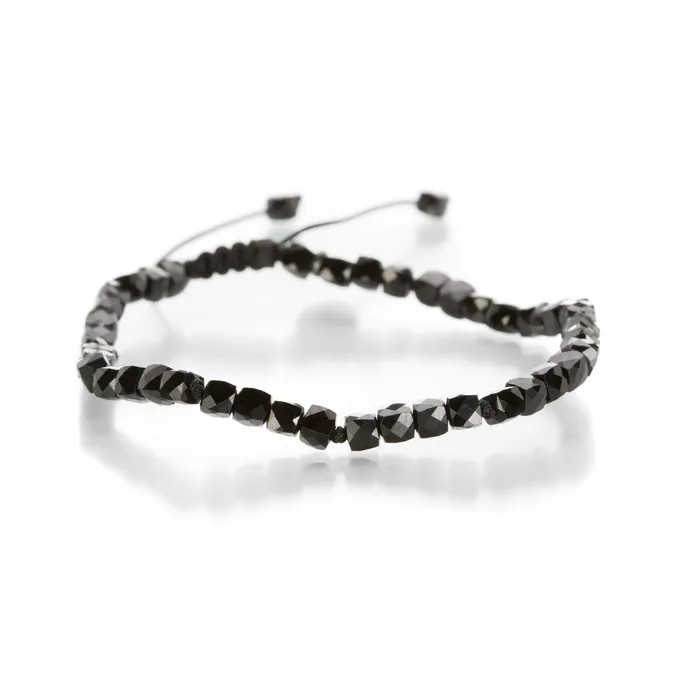 Joseph Brooks Bracelets 4mm Black Spinel Cube Bead Bracelet