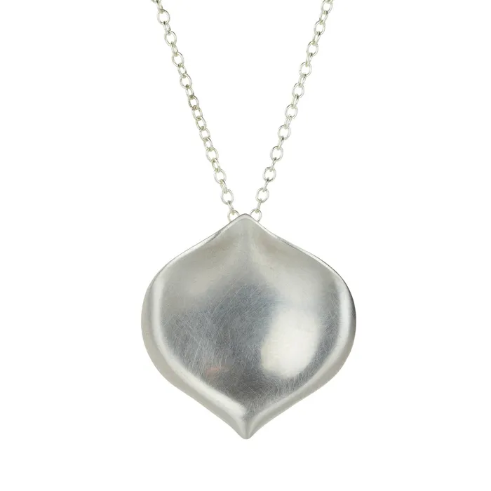 Large Silver Petal Pendant Necklace Annette Ferdinandsen Necklaces