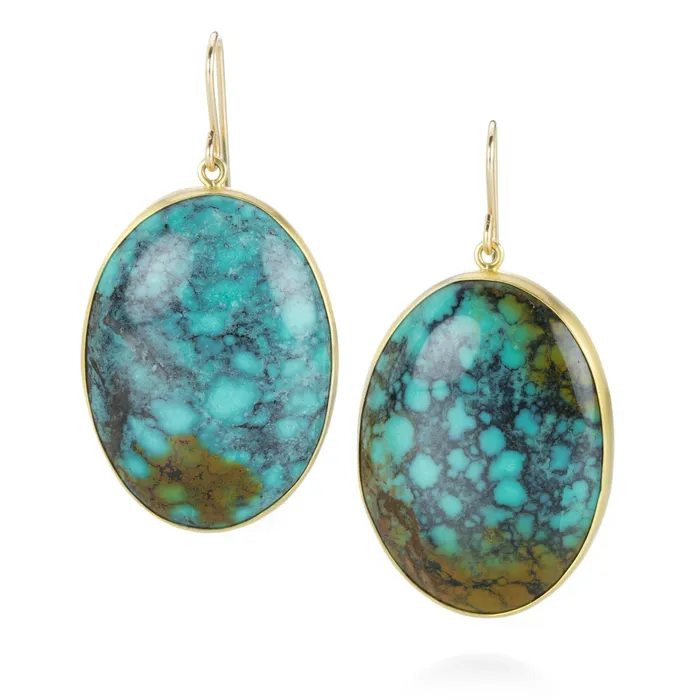 Maria Beaulieu Earrings Chinese Turquoise Drop Earrings
