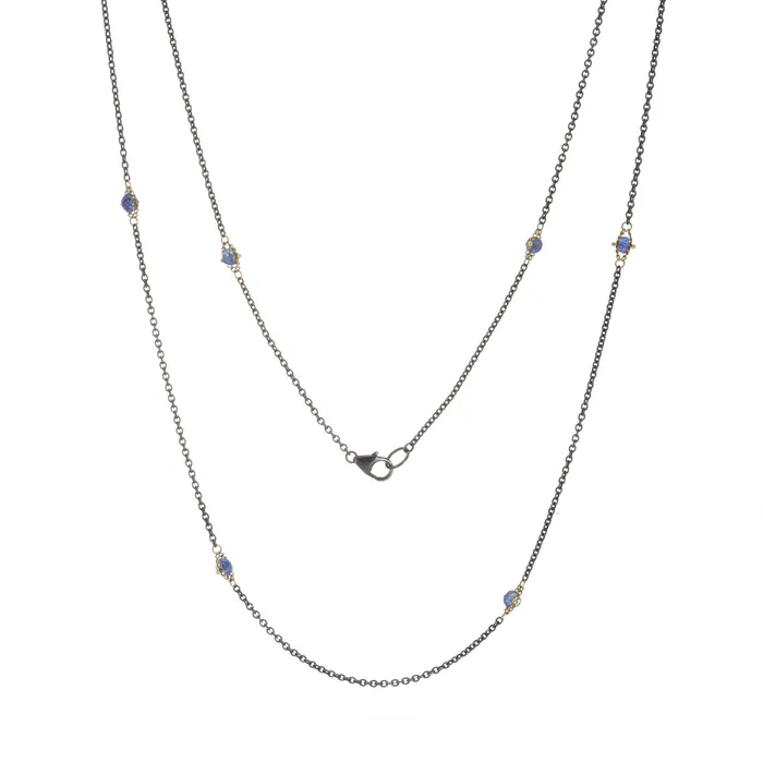 Necklaces Blue Sapphire Station Necklace Amali