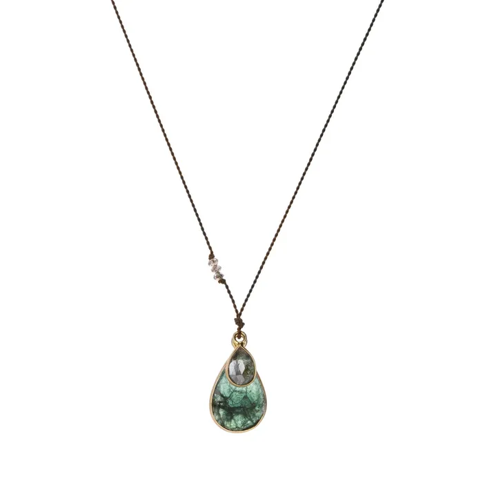 Necklaces Margaret Solow Emerald and Diamond Pendant Necklace Necklaces Margaret Solow Emerald and Diamond Pendant Necklace