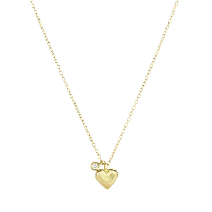 Necklaces Micro Heart Necklace with Diamond Tag Marian Maurer