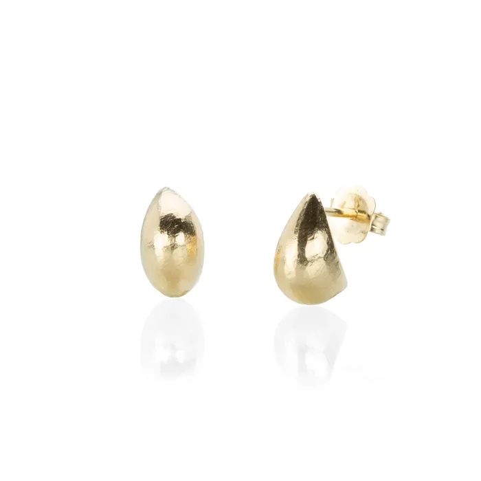 Nicole Landaw Earrings Small Teardrop Hewn Earrings