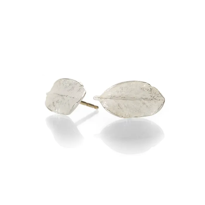Rings John Iversen Silver Tiny Boxwood Leaf Studs