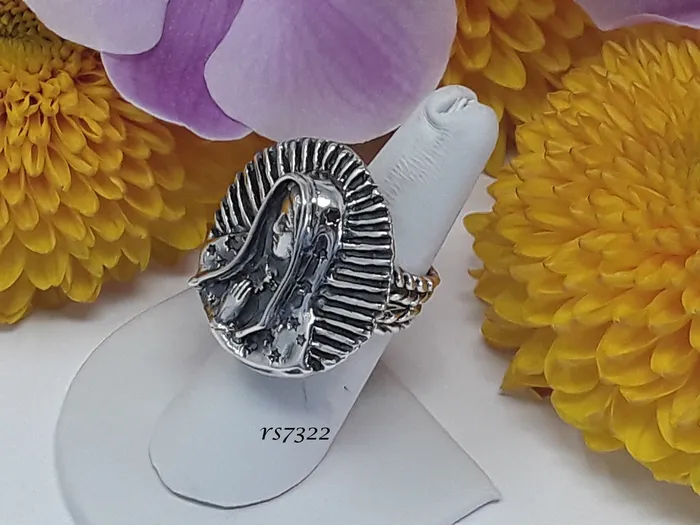 Rings rs7322 Round Sterling Virgin Ring With Rays And Veil Dian Malouf