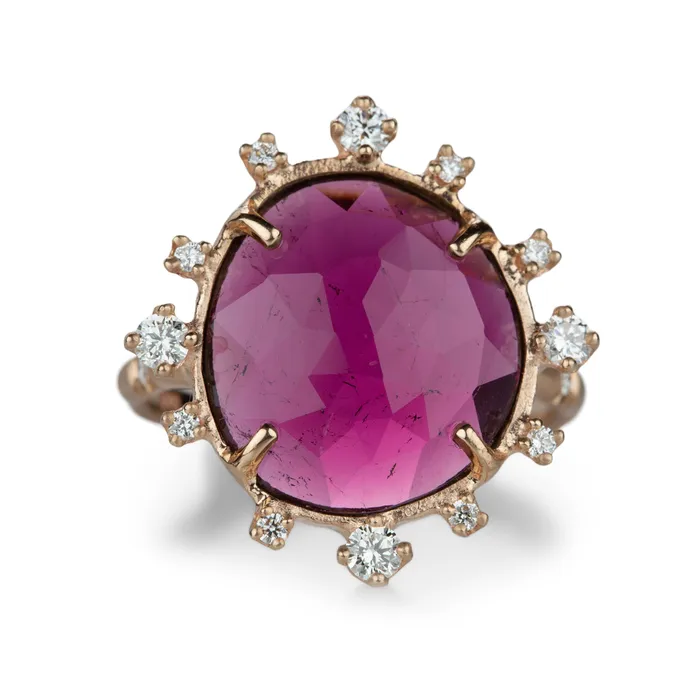 Rings Sirciam Pink Tourmaline Sunburst Ring Rings Sirciam Pink Tourmaline Sunburst Ring